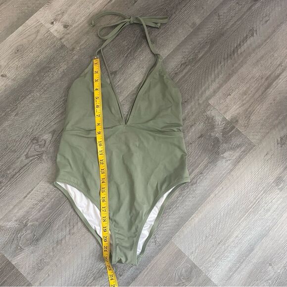 Victoria’s Secret PINK Olive Halter One Piece Swimsuit Large Vacation - Picture 9 of 11